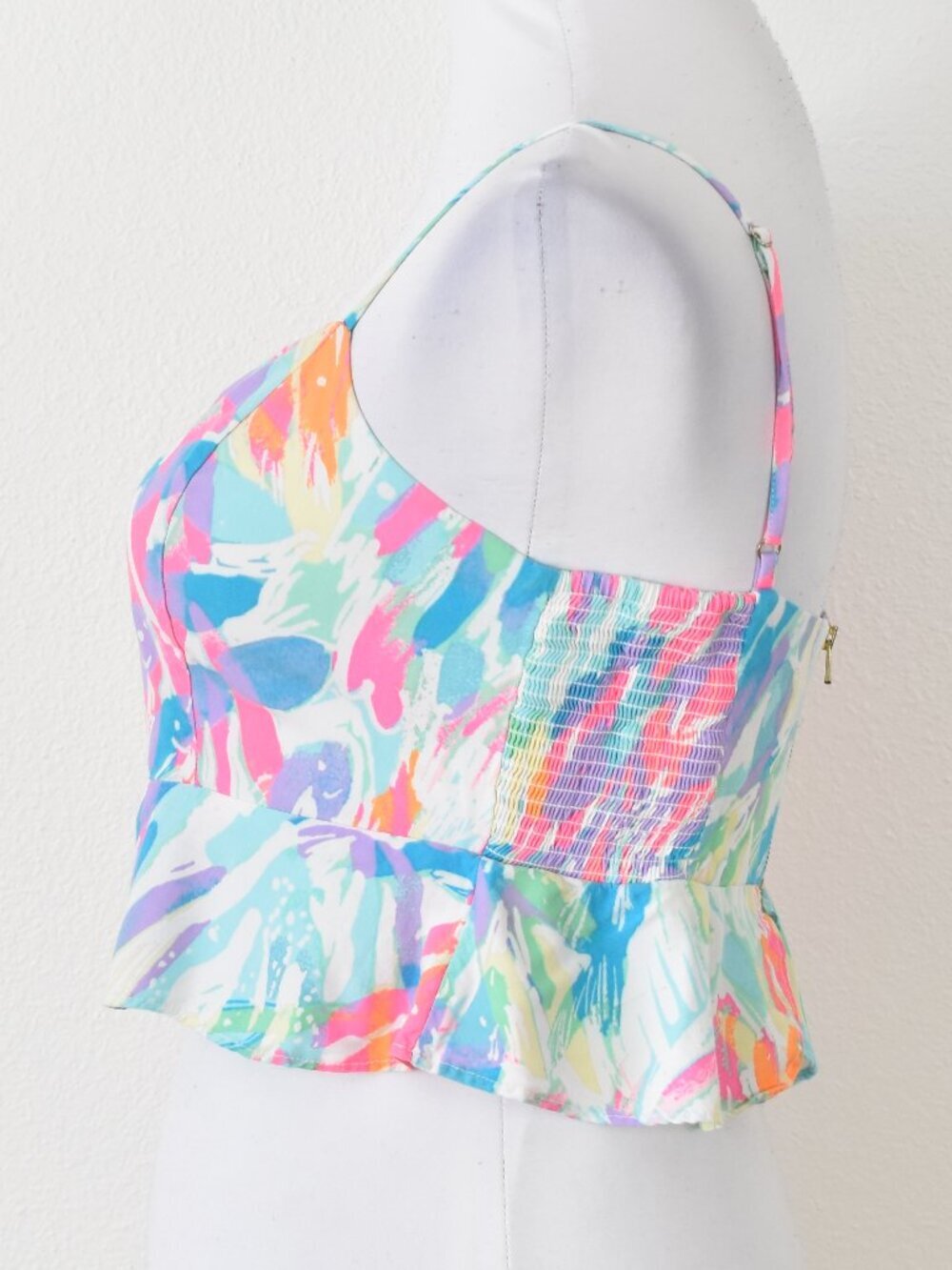 Lilly Pulitzer Linnea Peplum Crop Top Sparkling Sands - 4 - Picture 3 of 7